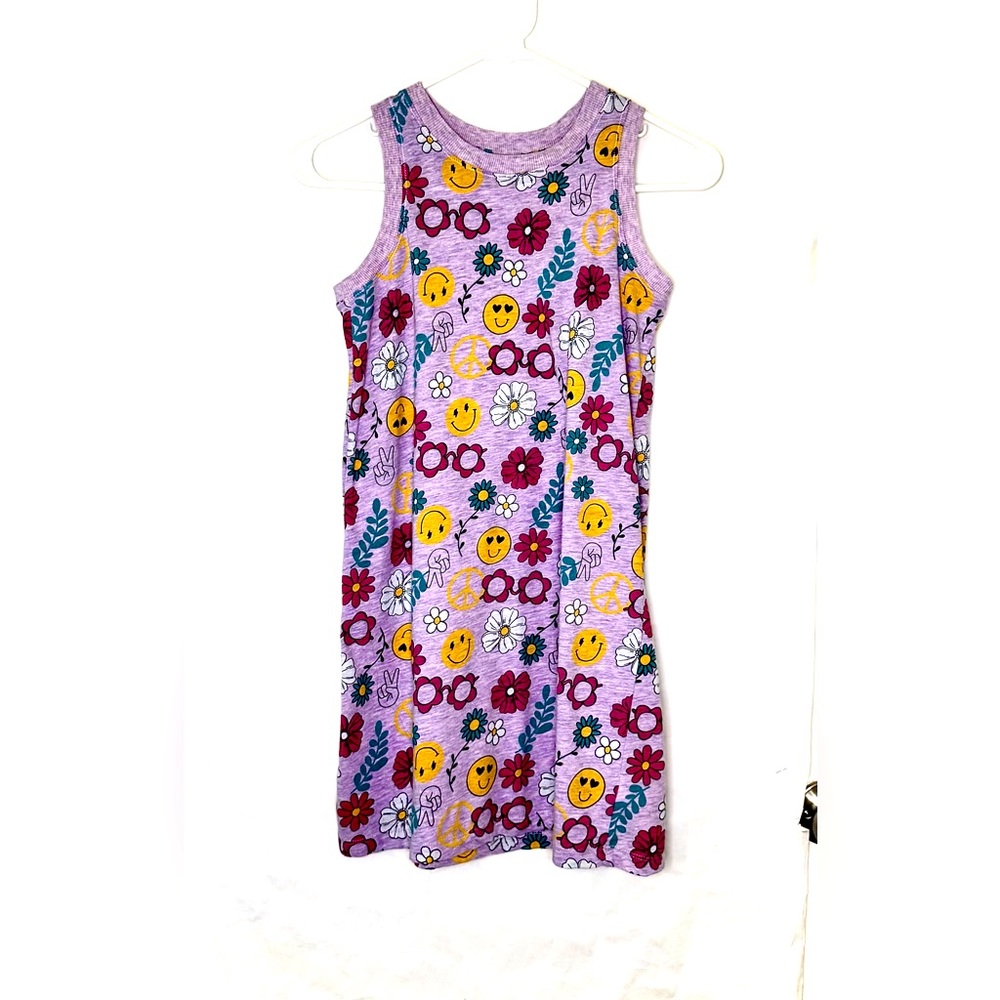 Dip Floral & Happy Face Purple Dress